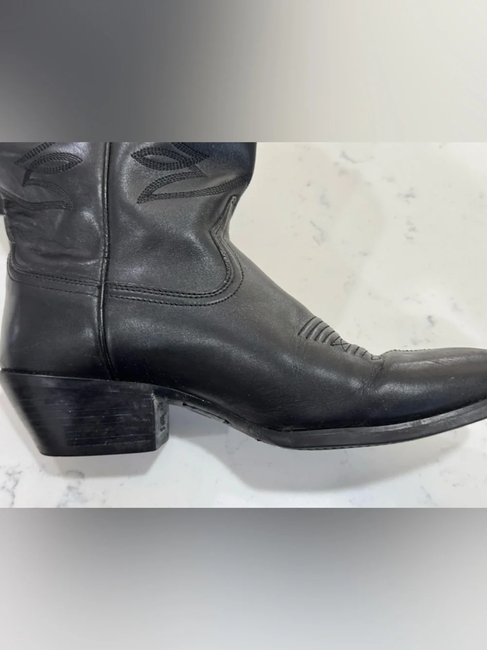 Ariat Heritage Western R Toe Black Leather Cowboy Boots Women's Style Size 7.5B - Picture 7 of 7